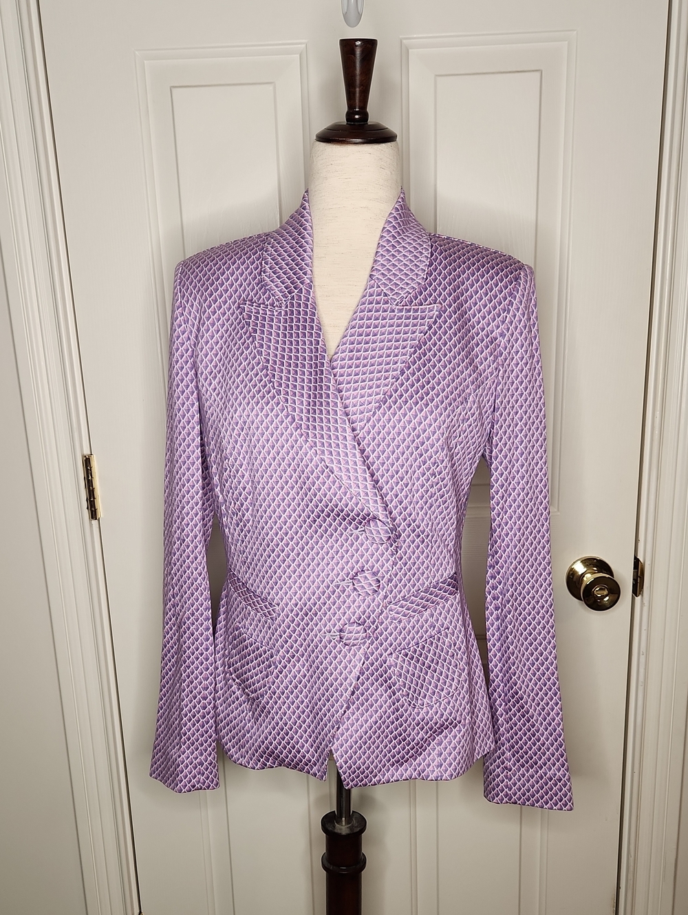 CAbi Imperial Blazer Sugar Plum Geometric Print Size S